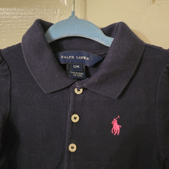 Ralph Lauren Navy Blue Golf Shirt Dress Size 12M - Picture 3 of 3